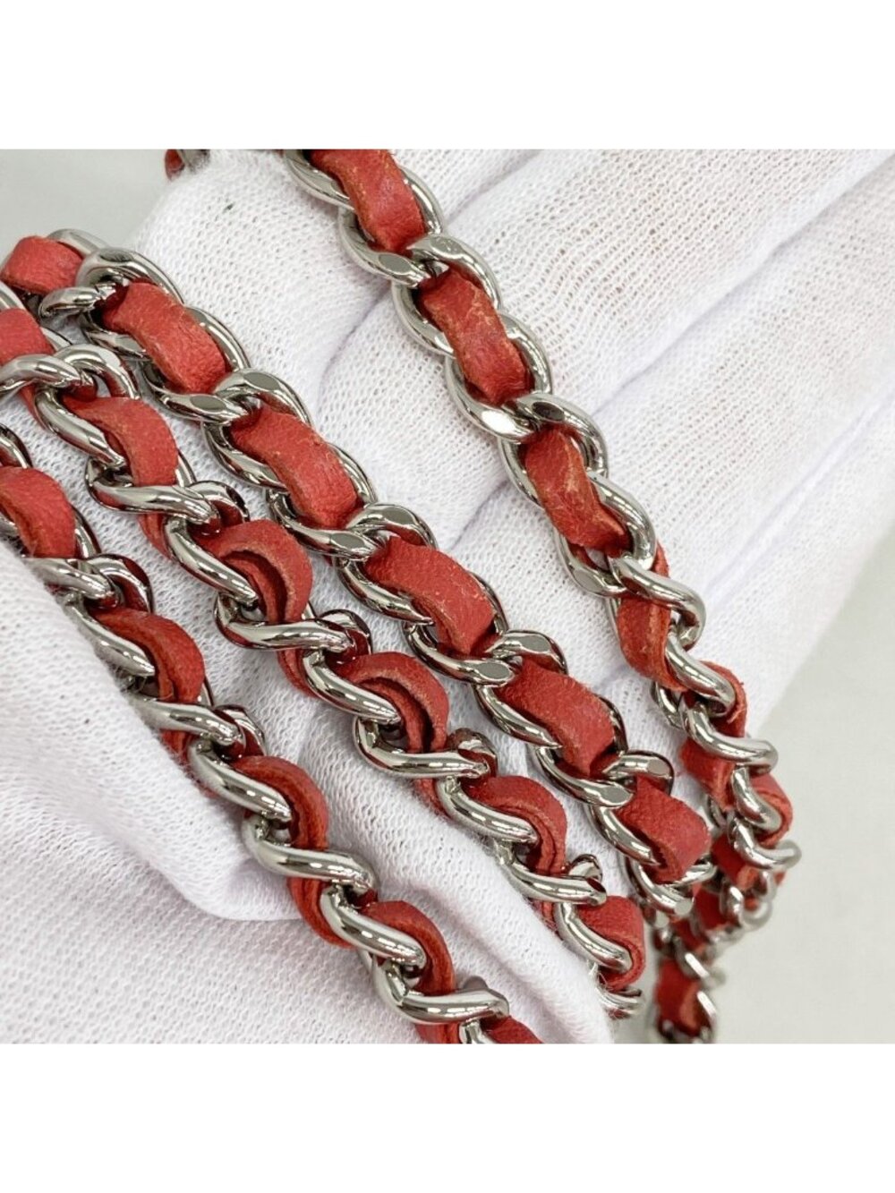 Chanel Shoulder Bag Mini Quilted Lambskin Red Silver - Picture 7 of 9